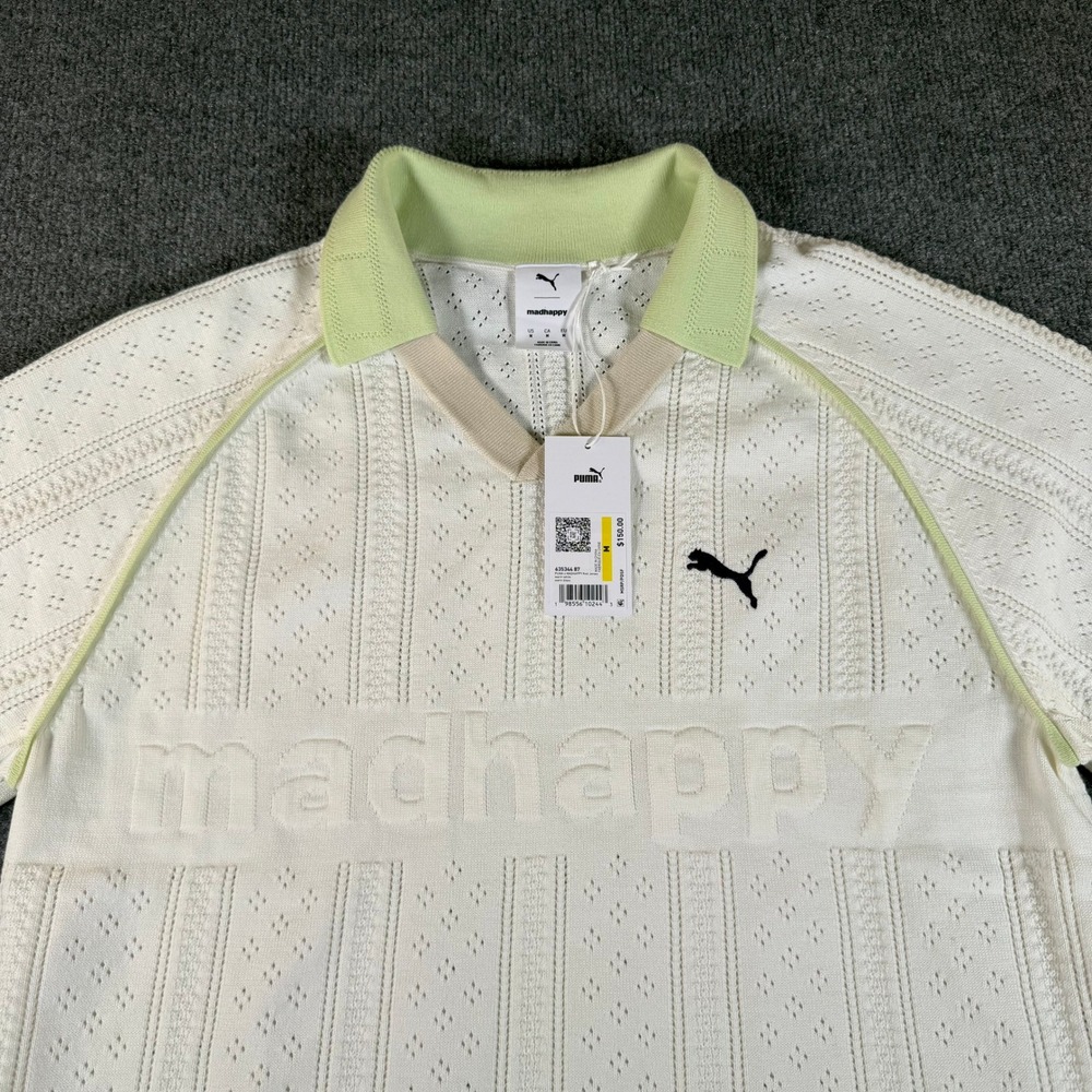 Puma x Madhappy Knit Jersey Warm White Green Mens Medium 635344 87 New #3437